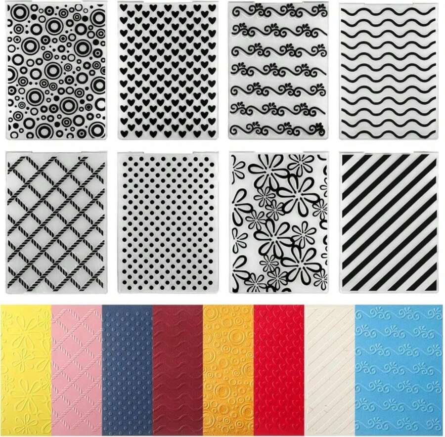 Geiserailie 8 Pcs Embossing Folders Embossing Machine Template Paper Card Folders For Making DIY Flower Scrapbook Photo Album Craft Decoration 59 X 41 Inches (Classic Style) - ColorD - View 1