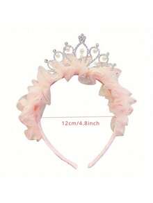 1 Piece Pastel Pink/Blue/White - Elegant Floral Pattern, Lightweight Princess Headband Suitable Girls And Teenagers - Weddings, Birthday Parties, Proms, Photography Photos - All-Season Formal And Everyday Hair Accessories, Birthday Party Dress Up, Exquisite Design, Festive Wear IW6G - 1件藍色公主皇冠頭帶 - 查看 7