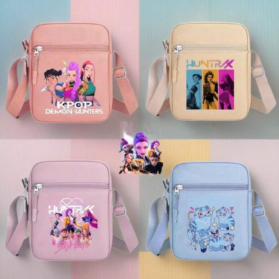 K-Pop New Cartoon Print Crossbody Bag, Casual Cute For Boys, Girls, And Women - Multicolor - View 1