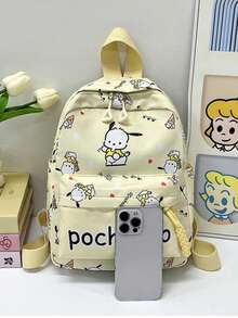 SANRIO Mochila Fofa - Adequada para Estudantes do Ensino Fundamental, Médio, Médio e Universitário, Mochila Infantil Espaçosa, Ideal para Escola, Viagem e Uso Diário. Design de Desenho Animado Adorável, Detalhes Requintados, Material Durável, Alças de Ombro Reforçadas, Design de Múltiplos Bolsos, Pode Armazenar Livros, Artigos de Papelaria e Itens Essenciais, Confortável para Uso Prolongado, Um Presente Ideal para Todas as Faixas Etárias. - Multicolorido - Visão 4