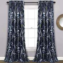 Decor Devonia Allover - Pares de Cortinas para Ventana filtrantes de luz, 52 Pulgadas de Ancho x 84 Pulgadas de Largo, Amarillo y Azul(132.1An x 213.4Al cm (1 Paneles) Azul marino y verde) - Multicolor - Ver 1