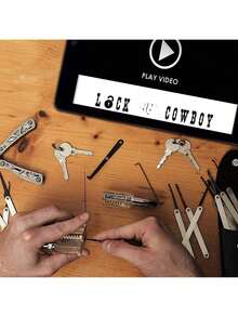 锁匠工具、入门学习工具、最佳工具、带透明挂锁的工具套装，以及隐藏式锁匠工具卡 - 銀色 - 查看 2