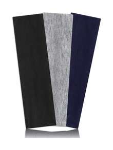 3 Piezas Diadema de Algodón de Ancho para Mujeres y Hombres, Elástica Suave Que Absorbe el Sudor, para Deportes de Yoga y Correr,38083238 - Gris Claro - Ver 1