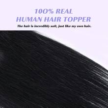 10英寸真发假发片，适合头发稀疏的女性，无刘海，适合头顶区域 - 彩色 - 查看 5