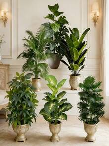 6 件套 - 大型人造绿色植物，72 片大叶子，松散尾棕榈树套装 - 现代婚礼花园装饰，免维护常绿财富树人造植物，常绿植物，类似常绿盆栽，北欧风格庭院人造树，适合节日装饰（周年纪念日、情人节、母亲节、圣帕特里克节、复活节）、家居装饰、房间装饰、卧室装饰、客厅装饰、婚礼装饰。 - 彩色 - 查看 11
