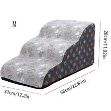 1件装弧形美观宠物楼梯，小型犬和老年犬适用，可作床坡道，圆形宠物楼梯 - 彩色 - 查看 21