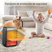 Calefactor Eléctrico Cerámica PTC 3 Modos,1500W Calefactor Tipo Torre con Pantalla Digital, Bajo Nivel de Ruido,Función de Temporizador,Protección Temperatura Alta y Vuelco para Oficina y Hogar - Estilo 2 - Ver 4