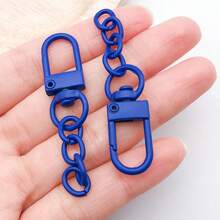 5/10/20/30件彩色喷漆钥匙扣套装，包含金属门钩和四节钥匙尾链。适用于手工DIY工艺套装、吊坠制作以及钥匙圈、钥匙链、弹簧扣和挂钩等配件。 - 鑰匙扣 - 查看 19