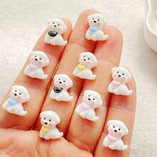10/30/50pcs Resin Hand-Painted Cute Cartoon Animal Dog Decorations - Vibrant Mini Flat Back Decorations For DIY Arts - Charming Playfulness, Smooth Surface - Random Mixed - Multicolor - View 8