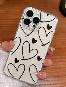 Funda minimalista para móvil con diseño de corazones y líneas sencillas, compatible con las series  Pura 70/Nova/Honor 400/200/MAGIC/X, vivo Y, OnePlus 12R/NORD CE3 Lite, OPPO Reno 14/A/F,  14T Pro/Redmi/POCO/NOTE. Transparente, sencilla, elegante y duradera, fabricada con material TPU protector. Perfecta para San Valentín, Halloween, Navidad, Año Nuevo y todas las ocasiones festivas. Una opción ideal para uso personal o para regalar. - transparente - Ver 1