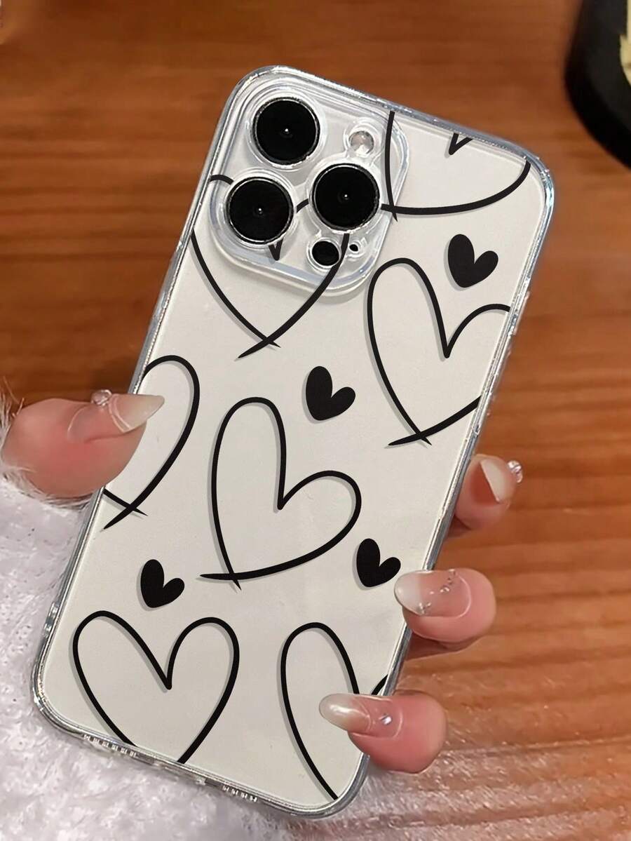 Funda minimalista para móvil con diseño de corazones y líneas sencillas, compatible con las series  Pura 70/Nova/Honor 400/200/MAGIC/X, vivo Y, OnePlus 12R/NORD CE3 Lite, OPPO Reno 14/A/F,  14T Pro/Redmi/POCO/NOTE. Transparente, sencilla, elegante y duradera, fabricada con material TPU protector. Perfecta para San Valentín, Halloween, Navidad, Año Nuevo y todas las ocasiones festivas. Una opción ideal para uso personal o para regalar. - transparente - Ver 1