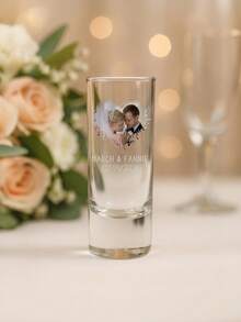 1pc/12pcs Personalized Wedding Shot Glass, 2oz Glass Material, Customizable With Photo And Name | Suitable As Bridesmaid Gift, Valentine's Day Gift, Wedding Decor, Birthday Party Gift, 18th Birthday Gift, Unique Birthday Gift, Photo Souvenir, Fun Birthday Gift, Men's Gift, Shot Glass With Face Pattern, Shot Glass With Photo, Customized Birthday Shot Glass, Personalized Gift And Groomsman Gift ,Forever Love, Wedding Favors - Cốc cao - Xem 7