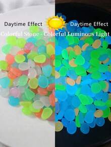 500pcs Luminous Garden Pebbles, Colorful Glow Stones, Suitable For Garden Lawn, Yard, Home Outdoor Path, Corridor And Aquarium Decoration. Glow Stones Are Great For Fish Tank, Walkway, Flower Bed, Potted Plants, Driveway DIY Design, Home Decor And Christmas Decoration (Random Color And Style) - Multicolor - View 9