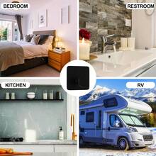 强力粘性金属挂钩，适用于淋浴配件套装、衣柜入口收纳、壁挂式挂钩、浴室毛巾架、帽子、外套（黑色方形）