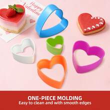 5pcs Plastic Cookie Cutters - Heart Shaped Baking Tools, DIY Dough Press Molds Suitable For Cookies, Cakes, Pastries - No Charging, Household Baking Tools. Valentine's Day Gift - - - View 5