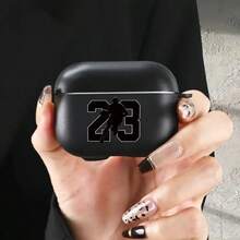 Funda protectora transparente para auriculares inalámbricos Bluetooth con diseño gráfico de jugador de baloncesto - Negro - Ver 2