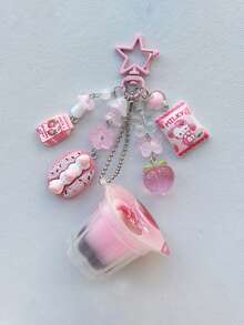 1个超可爱手工布丁果冻钥匙扣，Y2K美学设计 - 均碼 - 查看 6