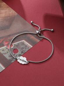New Style Dainty Cloud Charm Custom Name Bracelet - Stainless Steel Adjustable Minimalist Jewelry - Personalized Gift For Friends Birthday Surprise - Multicolor - View 2