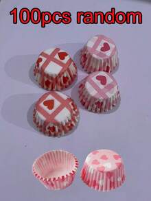 50pcs/100pcs/250pcs/500pcs/1000pcs Heart Shaped Mini Cupcake Liners, Random, 0.98 Inch Valentine's Day Paper Cupcake Cups, Suitable For Valentine's Day, Wedding, Birthday, Holiday Party Themes - Multicolor - View 15