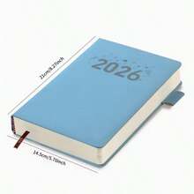 A5 Notebook, 400 Pages, Soft Faux Leather Cover, Thick , High Capacity, Suitable For Study, Office Notes And Daily Records - Multicolor - View 3