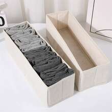 1/3/5pcs Foldable Linen Open Storage Basket, Non-Woven Fabric Sock Organizer Box, Wardrobe Storage & Organization, Stackable Drawer Style Storage Box, Space Saving, Suitable For Socks, Underwear, Ties, Scarves, Accessories, Cosmetics And More, Home Decor, Room Decor - Multicolor - View 7