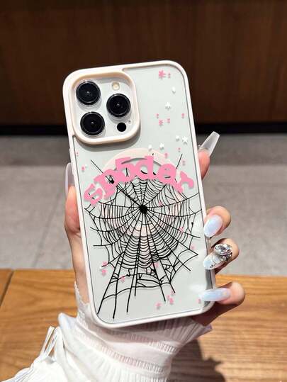 Personalized Spider Web & Star Magnetic Ring Shockproof Phone Case, Supports Wireless Charging, Suitable Compatible With Samsung S24/S25/S23 S Series And A55/A15/A15 A Series, 17, 16 Pro Max, 14/13, 12, 11 Pro Max, 15 Pro Max, 17 Pro Max, Can Be Used As Birthday Gift, Girlfriend, Boyfriend Or Self-Use