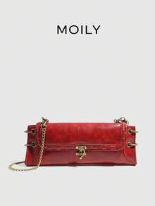Fashionable And Versatile Shoulder Bag, Crossbody Bag, Clutch, Bull-Shaped Handbag - Burgundy - View 8