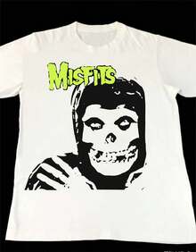 Misfits American Punk Rock Band Horror Subgenre Big Logo Tee T-Shirt Over Printed Streetwear Fits Size S YA048j - 白色 - 查看 1