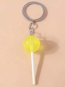 1 móc khóa kẹo mút bằng nhựa hình tròn, móc khóa kim loại hình kẹo mút hoạt hình màu sắc kẹo mút, móc khóa kẹo mút bằng nhựa hình thức ăn thực tế, móc khóa tự làm, mặt dây chuyền túi xách, phụ kiện tự làm, chủ đề trường học dễ thương Kawaii - Nhiều màu - Xem 5