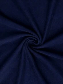 210g Pure Cotton Men's Versatile Loose Long Sleeve Top, New Fashion Holiday Print Round Neck Casual T-Shirt - 藏蓝色 - 查看 5