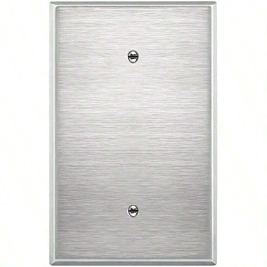 Enerlites - Placa de pared de acero inoxidable con dispositivo en blanco, cubierta resistente a la corrosión de metal para enchufes no usados, orificios para interruptores de luz, tamaño de 2 marchas, 4.50 x 4.57 pulgadas, 7702, 430 acero inoxidable, UL listado, color plateado(Stainless Steel 1-Gang Over Size Acero inoxidable 1 Gang sobre tamaño) - Multicolor - Ver 1