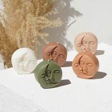 1pc DIY Resin Mold, Sun & Moon Face Candle, Wax, Epoxy Resin Casting Silicone Mold, Suitable For DIY Handcraft, Resin Casting Jewelry Pendant - White - View 4