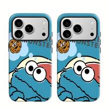 Funda para teléfono Cookie Monster Dreaming Compatible con fundas para teléfonos   17  16 Pro Max  15 Pro Max  13 y  12 Diseño divertido y vibrante con Cookie Monster y una galleta Duradero a prueba de golpes y elegante Una excelente opción para familiares, amigos, seres queridos, novios/novias y regalos de Navidad y Año Nuevo - Blanco - Ver 1