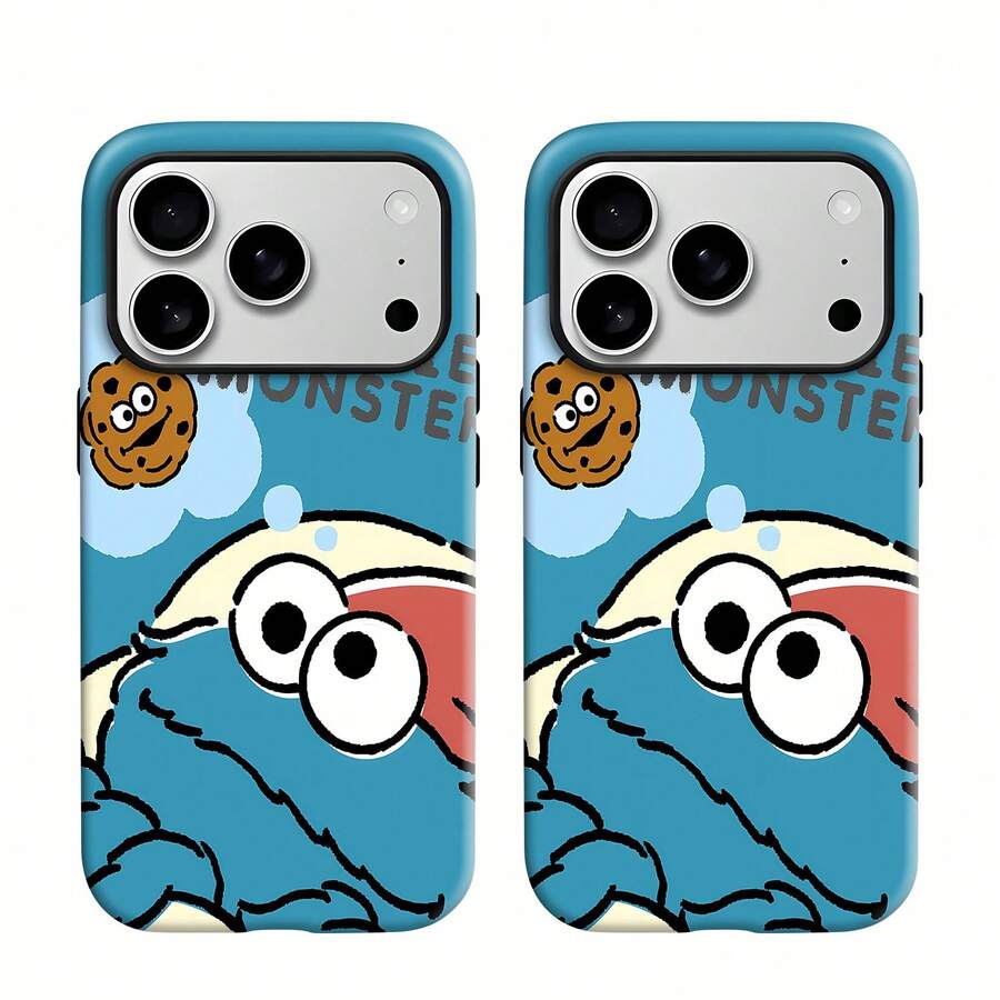 Funda para teléfono Cookie Monster Dreaming Compatible con fundas para teléfonos 17 16 Pro Max 15 Pro Max 13 y 12 Diseño divertido y vibrante con Cookie Monster y una galleta Duradero a prueba de golpes y elegante Una excelente opción para familiares, amigos, seres queridos, novios/novias y regalos de Navidad y Año Nuevo - Blanco - Ver 1