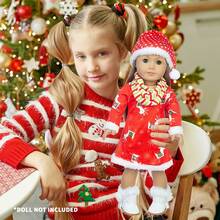 (Doll Not Included) Christmas Costume Set For 16-18 Inch Baby Dolls, Perfect For Dressing Up Dolls During The Holidays, Adding To The Festive Atmosphere, A Holiday Gift, A Children's Toy, And A Creative And Exquisite Present. - Đỏ - Xem 5