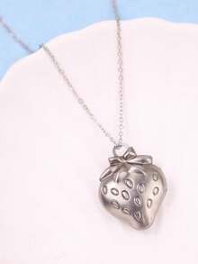 1件复古优雅浪漫不对称可开启银色吊坠项链，适合日常、通勤、节日、派对等场合，是送给女性的理想礼物。 - 彩色 - 查看 32