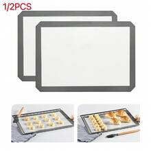 1/2pcs Set Silicone Baking Mat, Non-Stick Reusable Pastry Sheet For Macarons And Pastries, Baking Accessories
