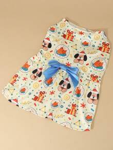 1pc Cute Pet Dress, Made Of Polyester Fabric, With Bow Decor, Suitable For Small To Medium Cats And Dogs, Suitable For Indoor And Outdoor Wear - Multicolor - View 11