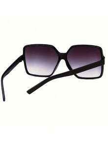Gafas decorativas de estilo Y2K para mujer, con montura negra grande, de material de PC, de uso casual y de moda E5SD - Negro y gris - Ver 3