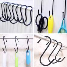 10pcs Stainless Steel S-Shaped Double Hooks - Heavy Duty Self-Adhesive Rust-Proof Scratch-Free Hanging Hooks, Strong Load Bearing, Non-Slip Reusable, Suitable For Dorm, Cabinet, Kitchen, Bedroom, Bathroom, Office, Desk And Whole House Organization - Multicolor - View 8