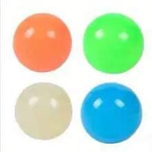 1/2/4/6/8/10/12pcs Glow Sticky Balls, Can Adhere To Ceiling, Stress Relief, Glow In The Dark, Fun Fidget Toys, Suitable For Adults To Relieve Anxiety And Stress - Multicolor - View 13