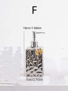 1set Ceramic Bowknot Refillable Pump Bottles, Modern Luxury Style For Home, Hotel, Bar, Restaurant - Gold & Silver Glossy Home Bathroom Decor Fall Decor Back To School