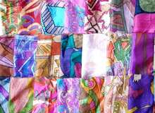 Vintage Fabrics Crafts 30 Pcs 8" By 8" Squares Silk Sari Fabrics Scrap Material Remnants For Art And Craft Scrapbook Art Doll Versatile Gift Wrap &Amp; DIY Decor - 白色 - 查看 2