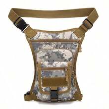 腰带式斜挎包，实用皮革包，带大腿口袋，户外臀包 - 彩色 - 查看 1