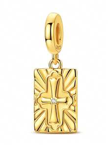 Silver Plated Charms Golden Butterfly Tassel Horseshoe Football Cup Golden Robot Dog Cross Life Tree Crow Lotus Flower Multi Element Series Beads Charm Fit Original Bracelet Charm Beads Necklace Diy Female Jewelry - Multicolor - View 17