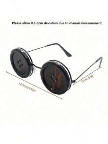 Coralin Buttonhole Glasses - Tim Inspired Iconic Eye Design With Expressive White Lenses And Black Frame - Comfortable Role, Halloween, Theme Party Costume Accessories - Officially Inspired Coralin Movie Glasses Q6GJ - Black - View 6