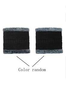 2pcs/Set Hat & Scarf For Women, Autumn/Winter Warm Knitted Hat With Thermal Lined, Versatile Riding Ear Protection Hat & Fuzzy Scarf, Random Color - Multicolor - View 10
