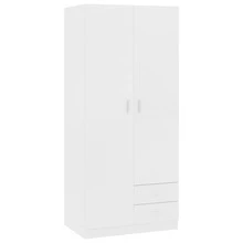 vidaXL Garde-robe Blanc 80x52x180 cm Bois d'ingénierie - Blanc - Voir 4