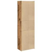 vidaXL Buffet haut vieux bois 60x32x190 cm bois d'ingénierie - Tabac - Voir 4