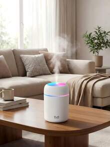 1 件简约便携式 USB 加湿器 300ml 带彩色 LED 灯两用柔光夜灯，卧室保湿装置，安静空气净化器，放松和助眠，适用于汽车、家庭、办公室，很棒的礼物 - 炫彩 - 查看 2